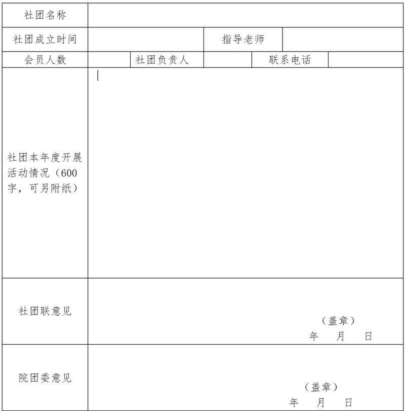 贵州民族大学新葡萄科技学院学生社团“优秀社团”申报表